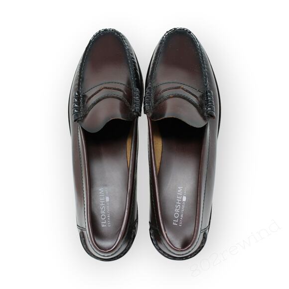Florsheim Men 10B Berkley Moc Toe Penny Loafer Burgundy Narrow Brown NEW 17058 main image 10